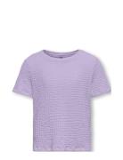 Koglumi S/S O-Neck Cross Back Jrs Tops T-shirts Short-sleeved Purple K...