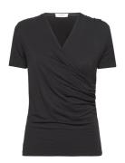 Viscose T-Shirt Tops T-shirts & Tops Short-sleeved Black Rosemunde