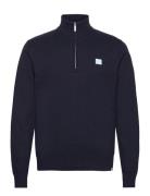 Elias Patch Cashton Half-Zip Knit Tops Knitwear Half Zip Jumpers Navy ...