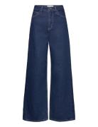 High Rise Wide - Mid Blue Bottoms Jeans Wide Blue Calvin Klein