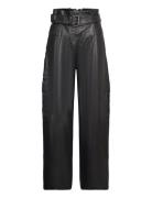 Harlyn Leather Trouser Bottoms Trousers Leather Leggings-Byxor Black A...