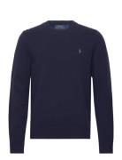 Wool-Cashmere Crewneck Sweater Tops Knitwear Round Necks Navy Polo Ral...