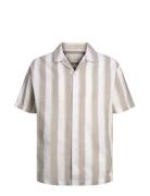 Jprccsummer Stripe Resort Shirt S/S Ln Tops Shirts Short-sleeved Grey ...