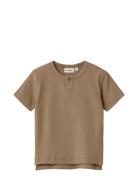 Nmmgago Fan Ss Top Lil Tops T-shirts Short-sleeved Brown Lil'Atelier