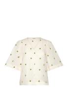 Sldina Top Tops Blouses Short-sleeved White Soaked In Luxury