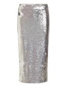 ROTATE Birger Christensen Sequins Pencil Skirt Silver