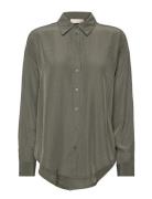 Fqrefine-Shirt Tops Shirts Long-sleeved Khaki Green FREE/QUENT