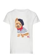 Dog-Print Cotton Jersey Tee Tops T-shirts Short-sleeved White Ralph La...