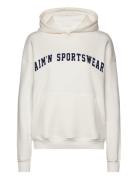 Varsity Sweat Hood Sport Sweat-shirts & Hoodies Hoodies Cream AIM'N