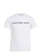 Inst. Logo Ss T-Shirt Tops T-shirts Short-sleeved White Calvin Klein
