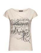 Graphic Jersey Tee Tops T-shirts & Tops Short-sleeved Cream Lauren Ral...