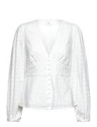 Vimalina New L/S Puffsleeve Top/Ka Tops Blouses Long-sleeved White Vil...