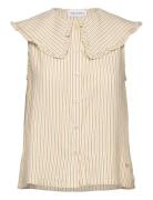 Bobo Choses Striped Over D Collar Sleeveless Shirt Kräm