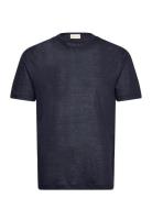 Linen Ss T-Shirt Tops T-shirts Short-sleeved Navy GANT