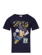 Short-Sleeved T-Shirt Tops T-shirts Short-sleeved Navy Mickey Mouse