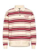 Monotype Stripe Rugby Tops Polos Long-sleeved Cream Tommy Hilfiger