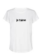 Woop Ico Floc Je T Aime Designers T-shirts & Tops Short-sleeved White ...