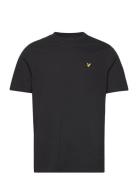 Textured Tipped T-Shirt Tops T-shirts Short-sleeved Black Lyle & Scott
