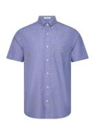 Reg Cotton Linen Ss Shirt Tops Shirts Short-sleeved Blue GANT