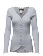 Rosemunde Rwbabette Ls V-Neck Regular Lace Ca Grå