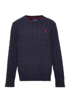 Cable-Knit Cotton Sweater Tops Knitwear Pullovers Blue Ralph Lauren Ki...
