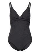 Lucca Swimsuit Jacquard Baddräkt Badkläder Black Missya