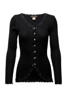 Rosemunde Silk Cardigan W/ Lace Svart