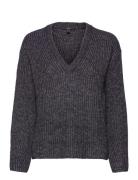 Wool Blend: Glitter Yarn Detail Jumper Tops Knitwear Jumpers Grey Espr...