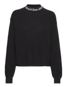Logo Intarsia Loose Sweater Tops Knitwear Jumpers Black Calvin Klein J...