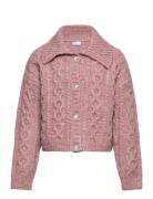 Nkfohalli Ls Short Knit Card Tops Knitwear Cardigans Pink Name It
