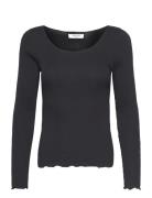 Cotton T-Shirt Tops T-shirts & Tops Long-sleeved Black Rosemunde