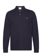 Reg Shield Ls Pique Polo Tops Polos Long-sleeved Navy GANT