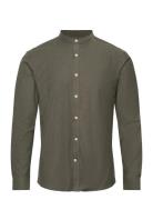 Yarn Dyed Oxford Superflex Shirt L/ Tops Shirts Casual Green Lindbergh