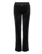 Del Ray Classic Velour Pant Pocket Design Bottoms Trousers Joggers Bla...