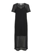 Vila Vigardea O-Neck S/S Ankle Dress Svart