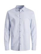 Jjesummer Linen Shirt Ls Sn Tops Shirts Casual Blue Jack & J S