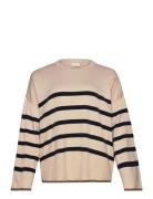 Caralberte Ls Stripe O-Neck Cc Knt Tops Knitwear Jumpers Cream ONLY Ca...