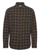 Loose Fit Checkered Shirt - Gots/Ve Tops Shirts Casual Green Knowledge...