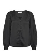 Viellette V-Neck L/S Shirt/Su - Tops Blouses Long-sleeved Black Vila