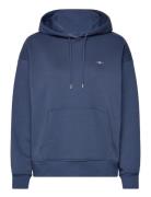 GANT Rel Shield Hoodie Blå