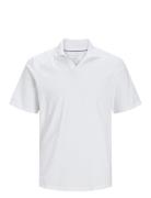 Jack & J S Jjesummer Linen Polo Ss Ln Vit