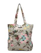 New Shopper Grey Flower Linen Bags Totes Multi/patterned Ceannis