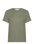 Top Helga Tops T-shirts & Tops Short-sleeved Khaki Green Lindex