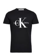 Core Monologo Slim Tee Tops T-shirts Short-sleeved Black Calvin Klein ...