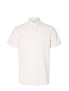 Slhregkylian-Linen Shirt Ss Classic Tops Shirts Short-sleeved White Se...