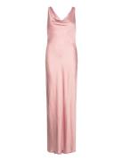 Leah Cowl Satin Maxi Dress Designers Maxi Dress Pink Malina