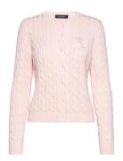 Cable-Knit Cotton Cardigan Tops Knitwear Cardigans Pink Lauren Ralph L...
