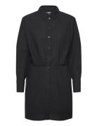 Gina Tricot Linen Blend Shirt Dress Svart