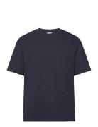 Selected Homme Slhloosesaul Slub Ss O-Neck Tee Marinblå