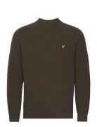 Lyle & Scott Shaker Stitch Mock Neck Jumper Khaki Green